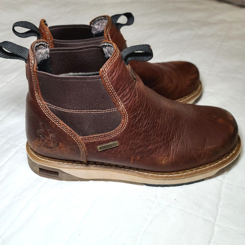 Georgia Boot Wedge Waterproof Chelsea Work Boot Slip-on 10W Wide